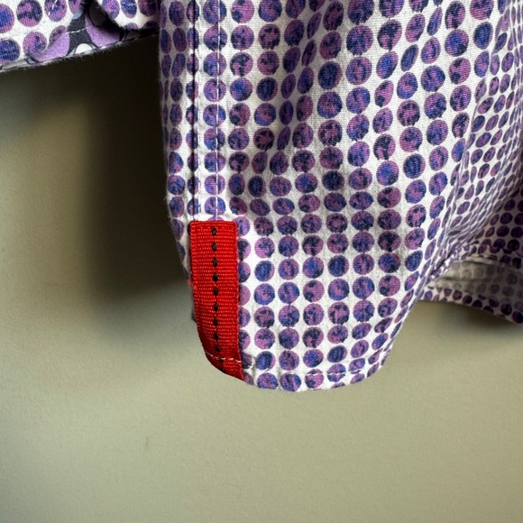 Daniel Hechter‎ Paris Men's Polka Dot Casual Dress Shirt Purple XLT Flip Cuffs - Picture 4 of 16